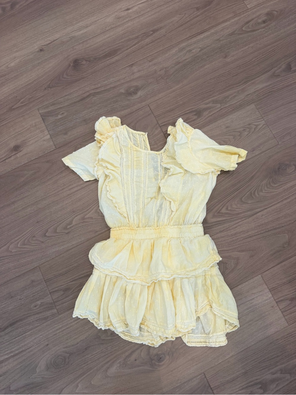 Love shack fancy Yellow Ruffle Tiered Dress - Brand Unspecified